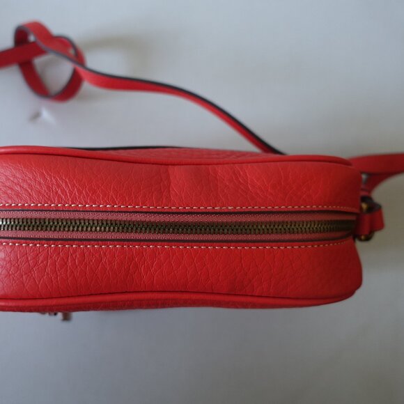 J. Crew Signet Crossbody camera Leather Bag Purse in Italian Leather Red - Picture 7 of 14